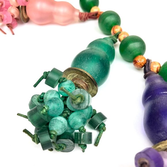 Chunky Multicolor Artisan Sea-Glass Necklace - Picture 9 of 10